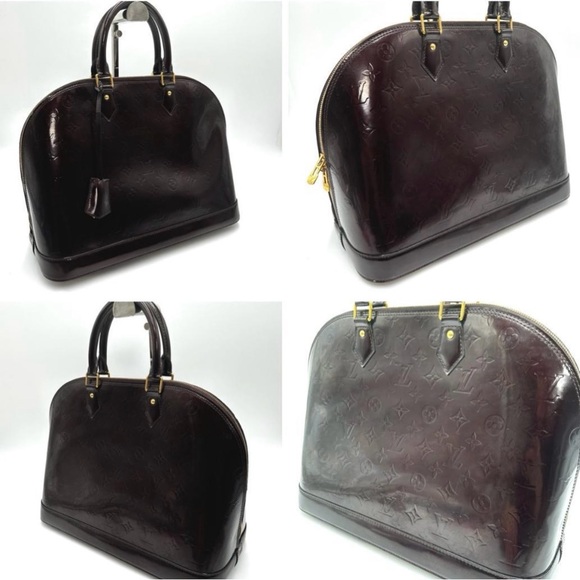Louis Vuitton Amarante LV Logo Vernis Alma GM Satchel Handbag Shoulder Purse - Picture 11 of 16
